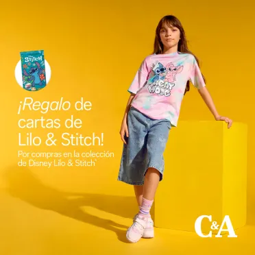 Niña con camiseta Lilo & Stich